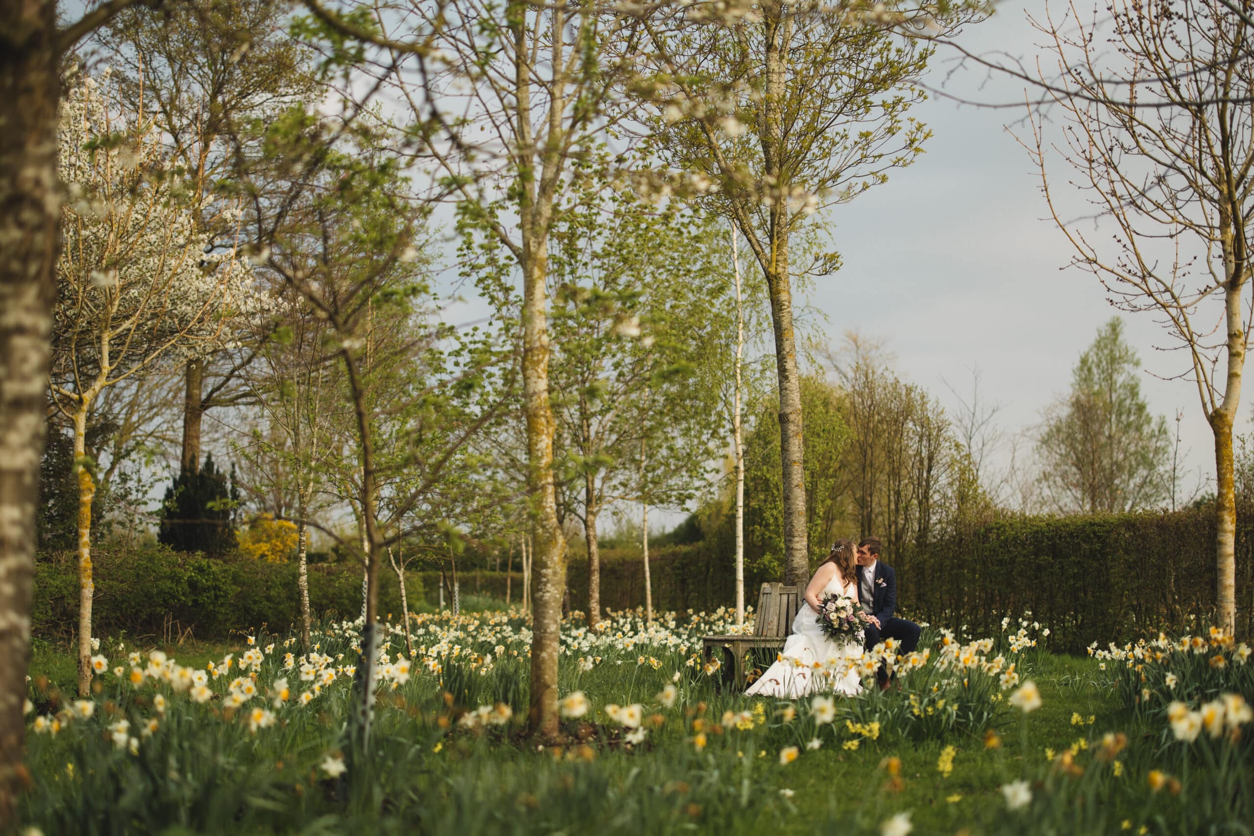 Spring wedding at country house wedding venue