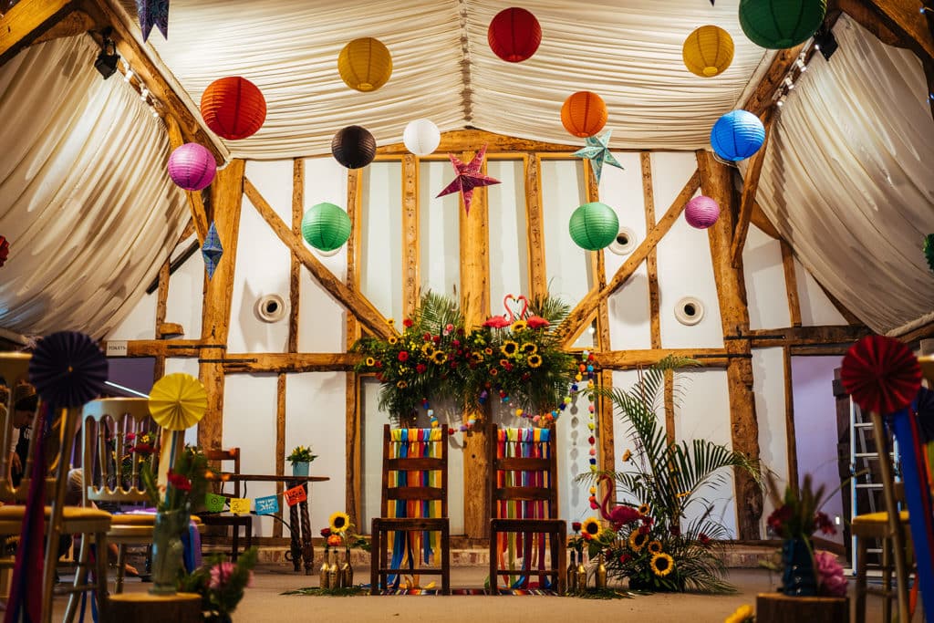 Colourful Ceremony Set up at South Farm