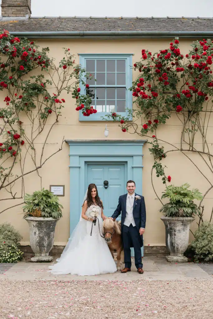 Bride and and Groom at Beautiful Cambridgeshire Country House Wedding Venue