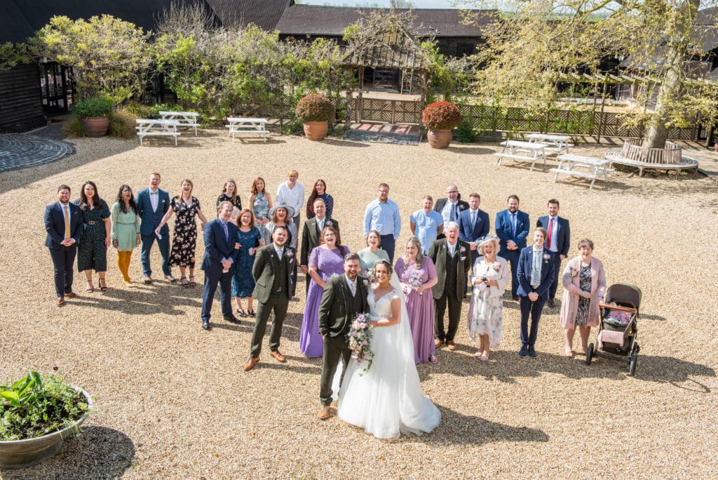South Farm Wedding Photography Group Photo in Courtyard