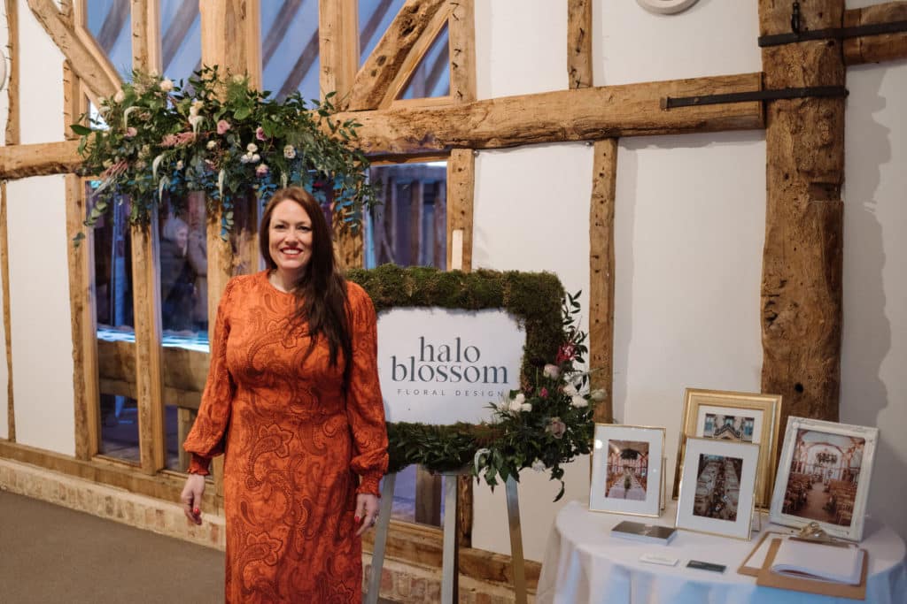 South Farm recommended florist Halo Blossom welcomes guest to visit barn wedding venue