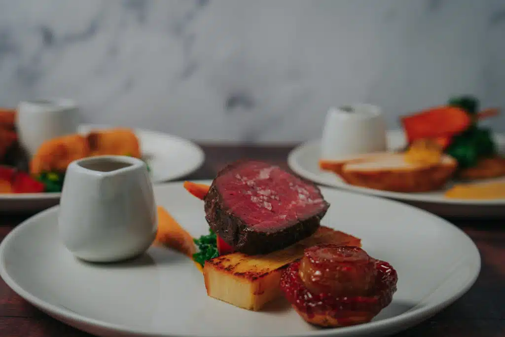 Plated Main Courses at South Farm Wedding Venue