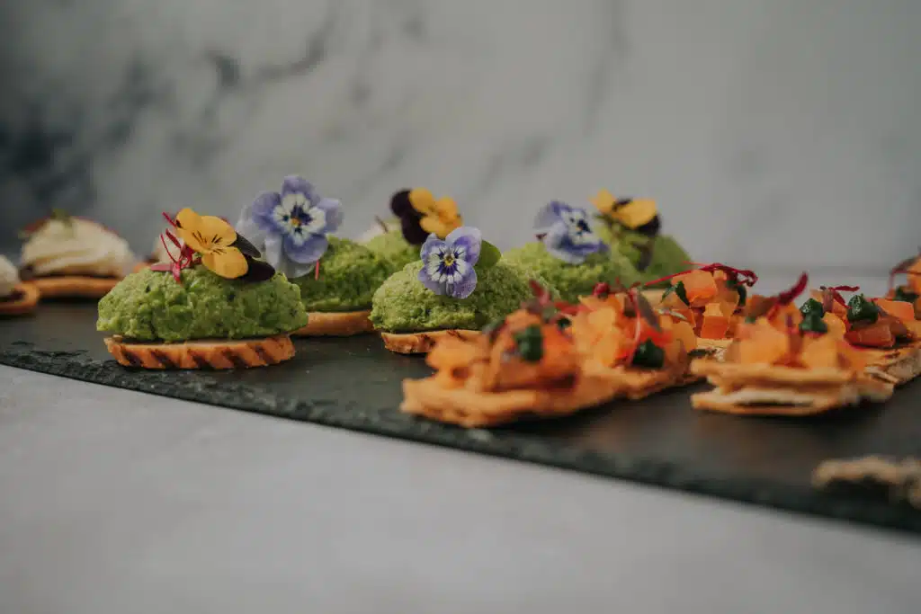 Canapés at South Farm Wedding Venue