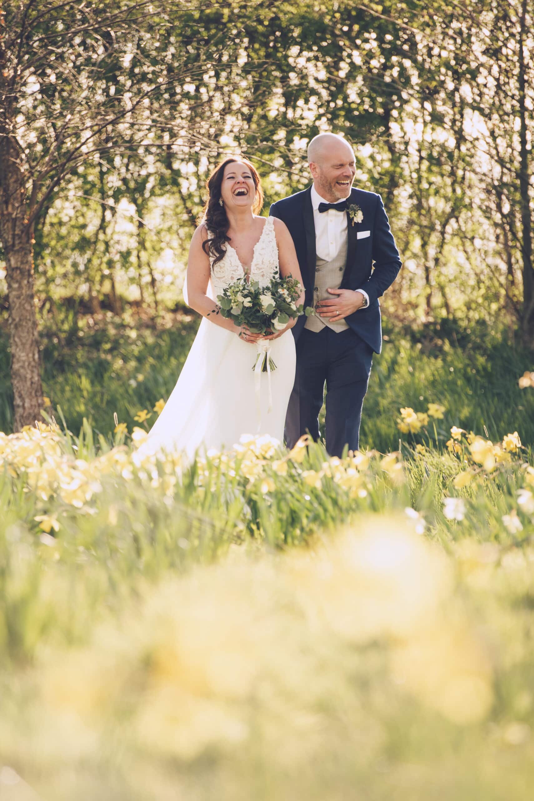 Couple in Spring Garden and Cambridgeshire Wedding Venue