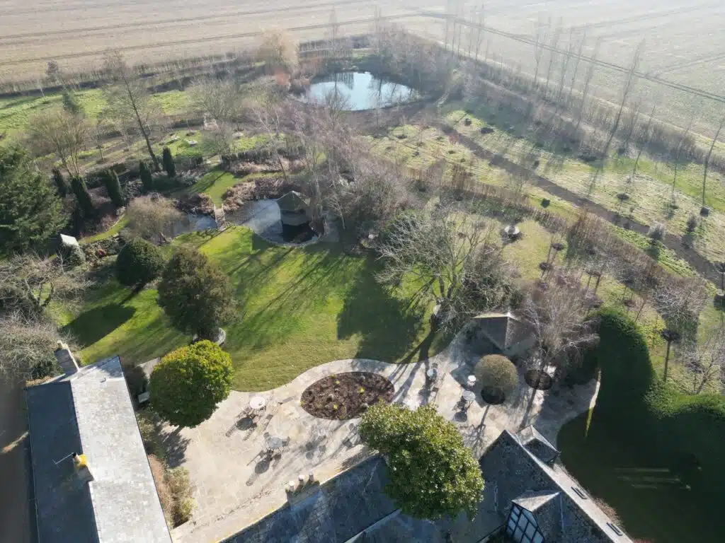 Countryside wedding venue aeriel photo 