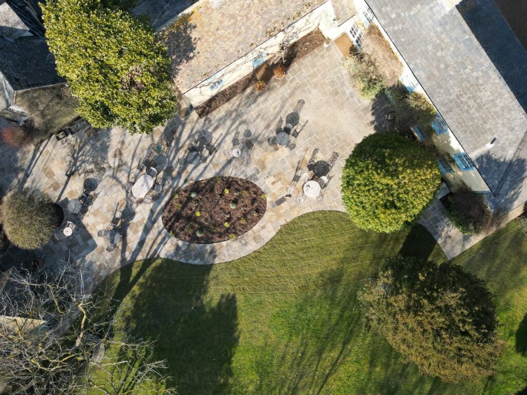 Garden Wedding Venue Aerial Photo by drone 