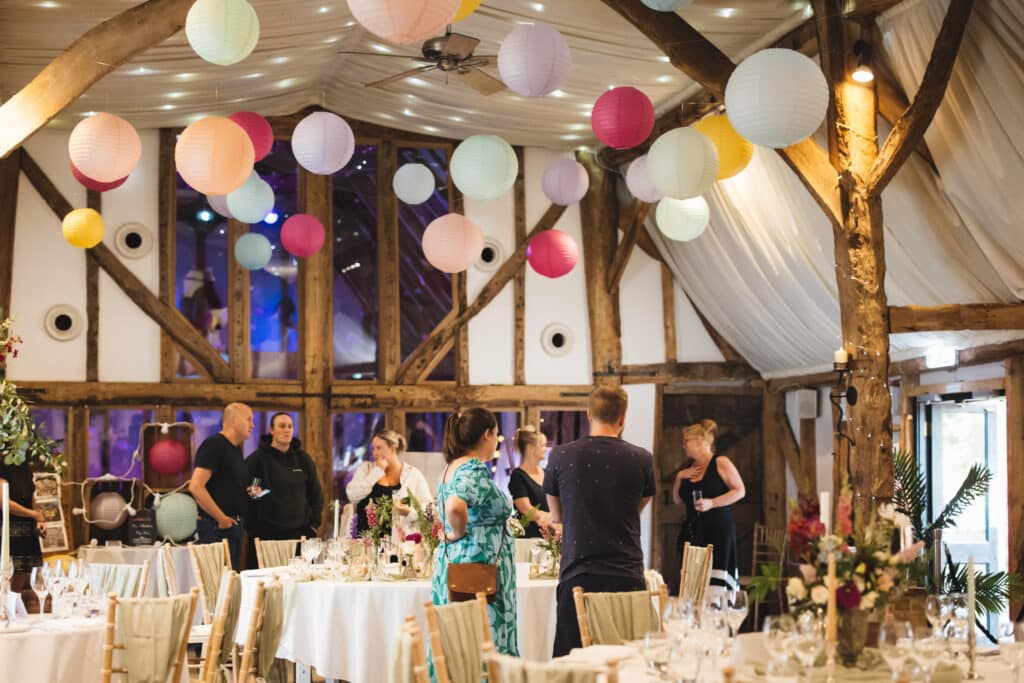 Guests at barn wedding venue open day event 