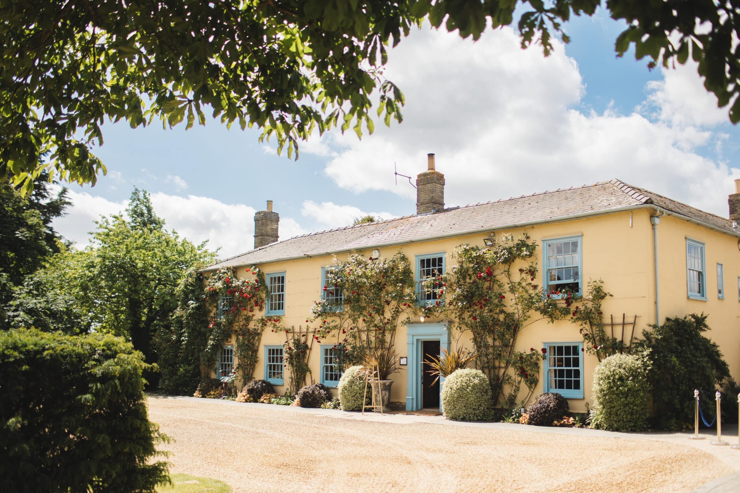 Country house wedding venue on sunny day