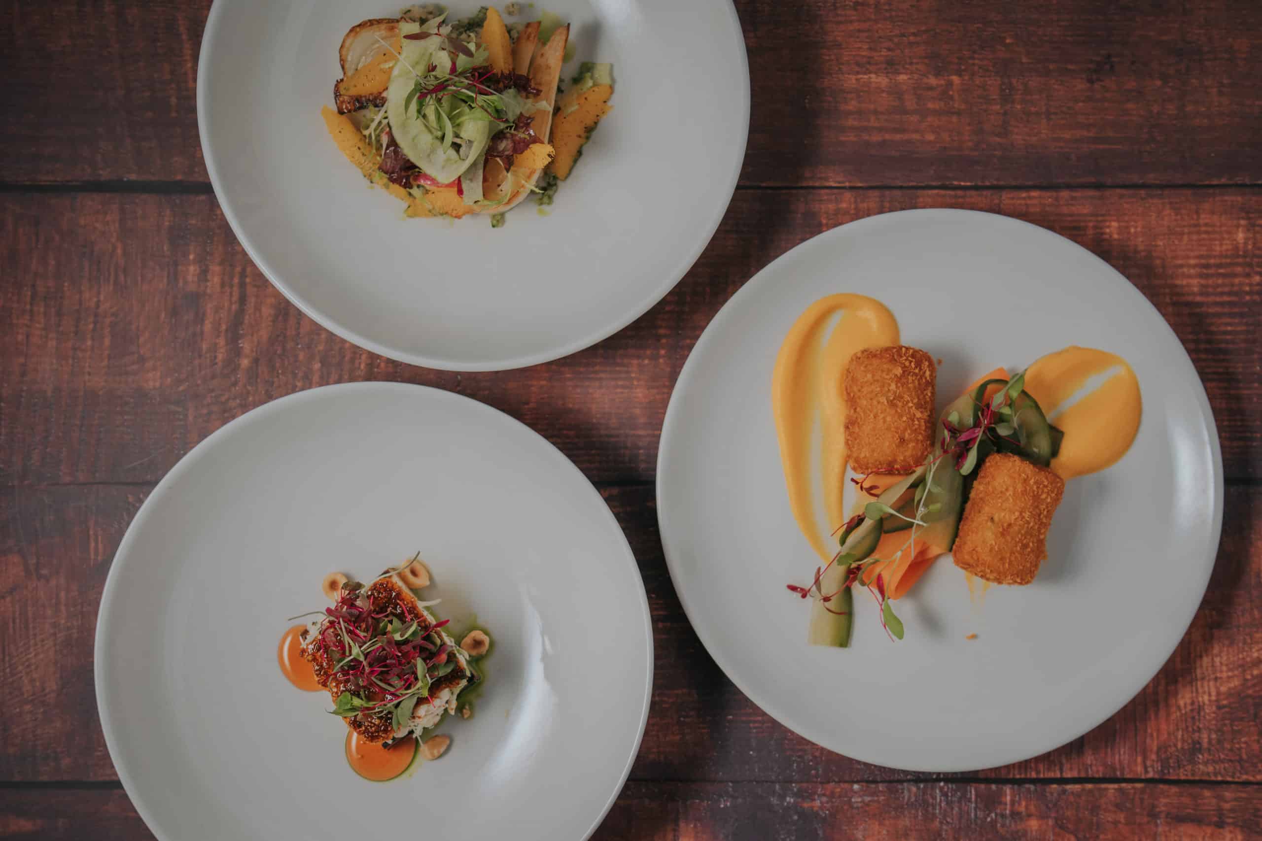A selection of plant based starters served at South Farm Wedding Venue