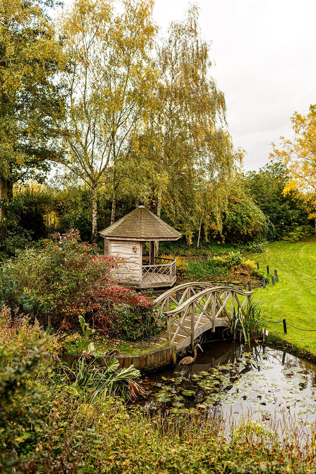 Countryside Wedding Venue in Autumn Summer house in the gardens
