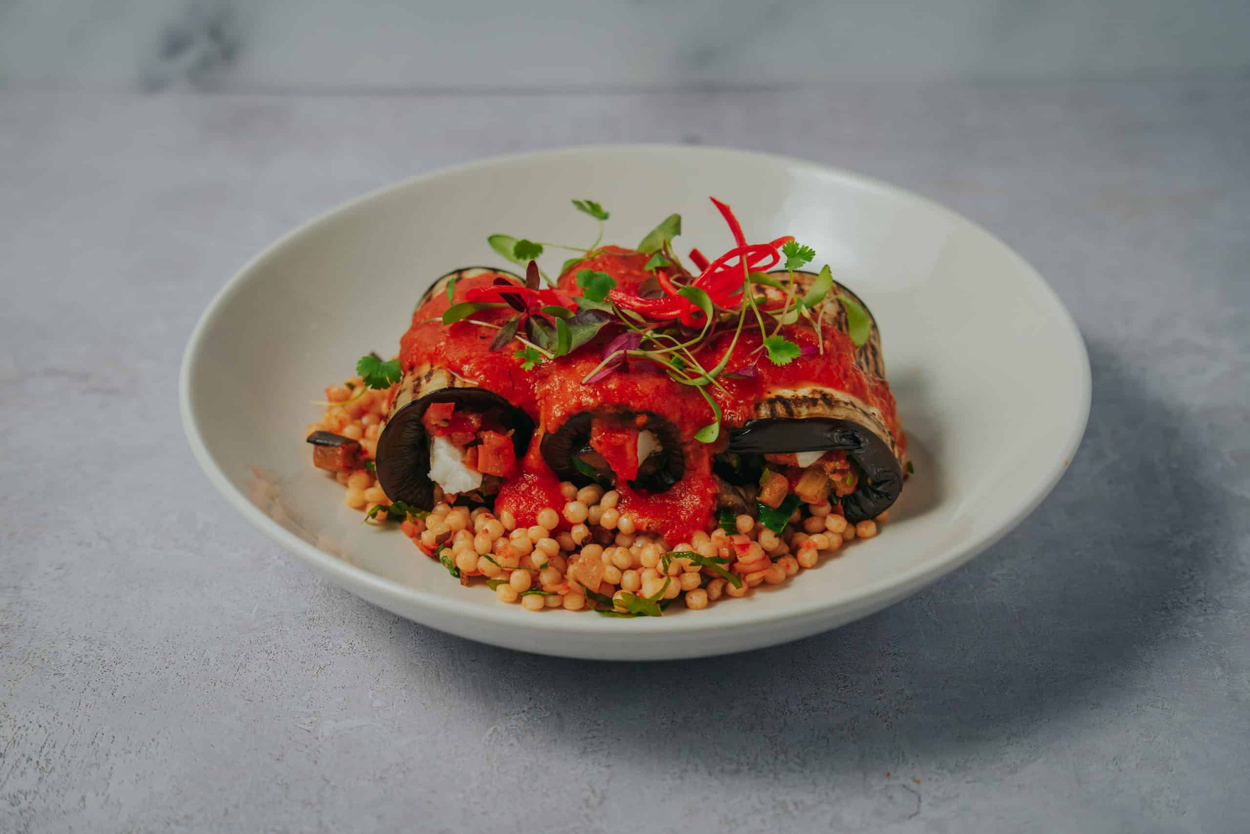 South Farm Wedding Menu Main Course Aubergine Cannelloni