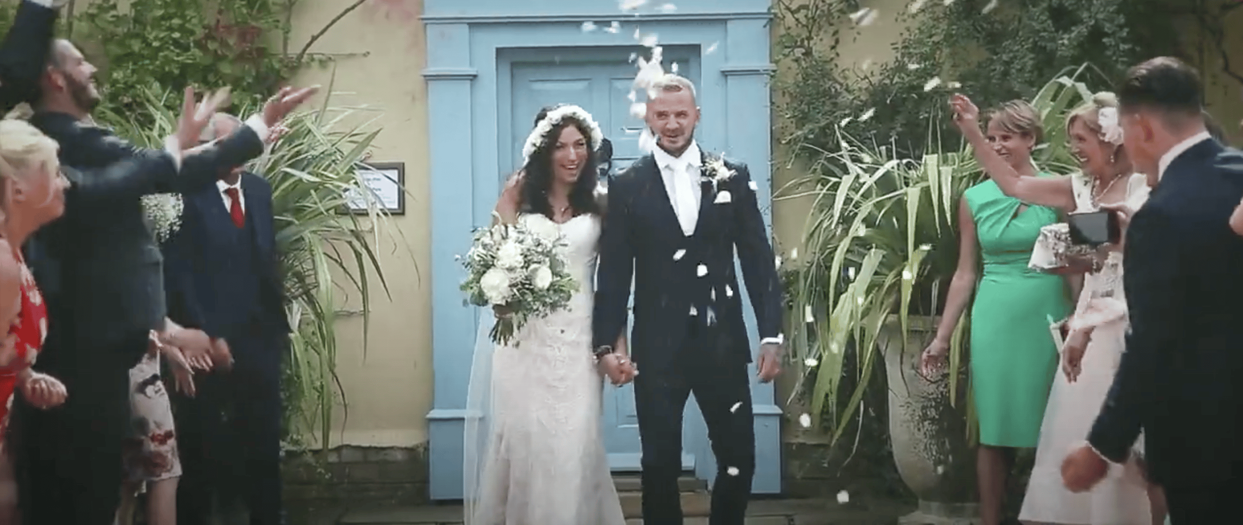 Bride & Groom South Farm Wedding Venue Confetti Shower