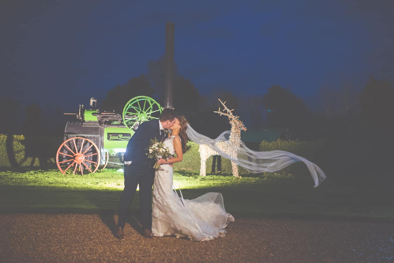 Winter Wedding at South Farm with Christmas Reindeer