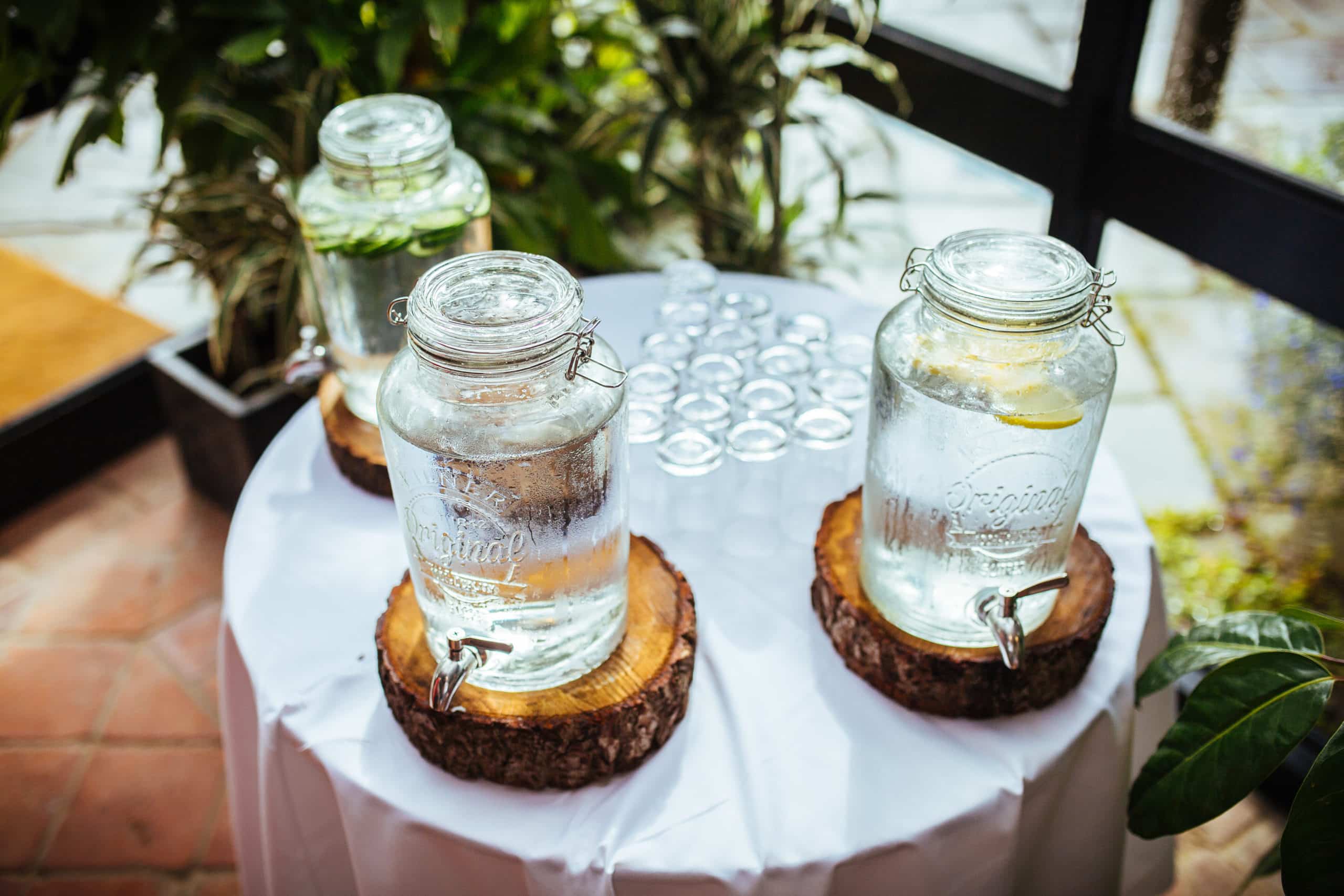 Fruit filled waters at Wedding Venue