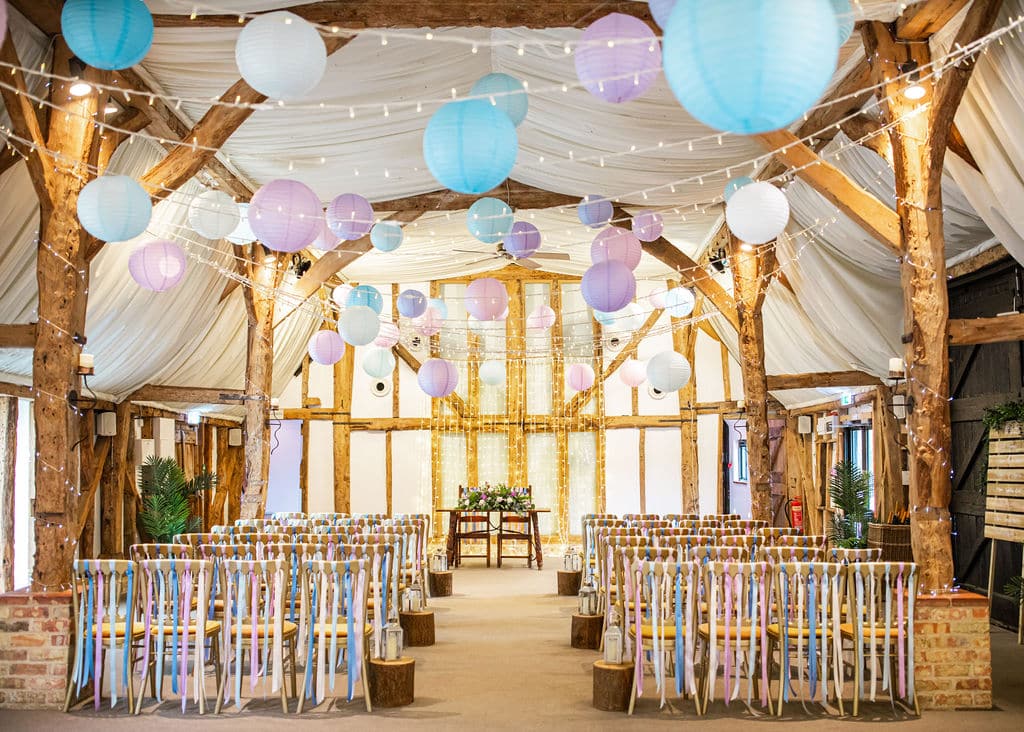 Barn wedding ceremony in Cambridge rustic