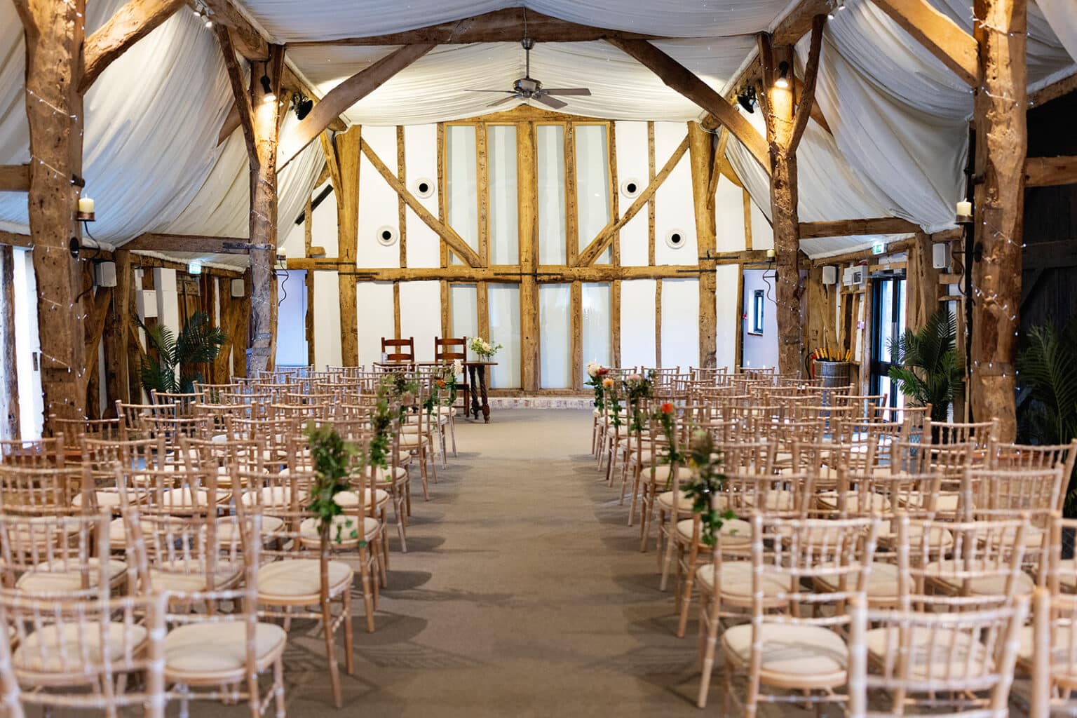 Wedding barn set for wedding ceremony