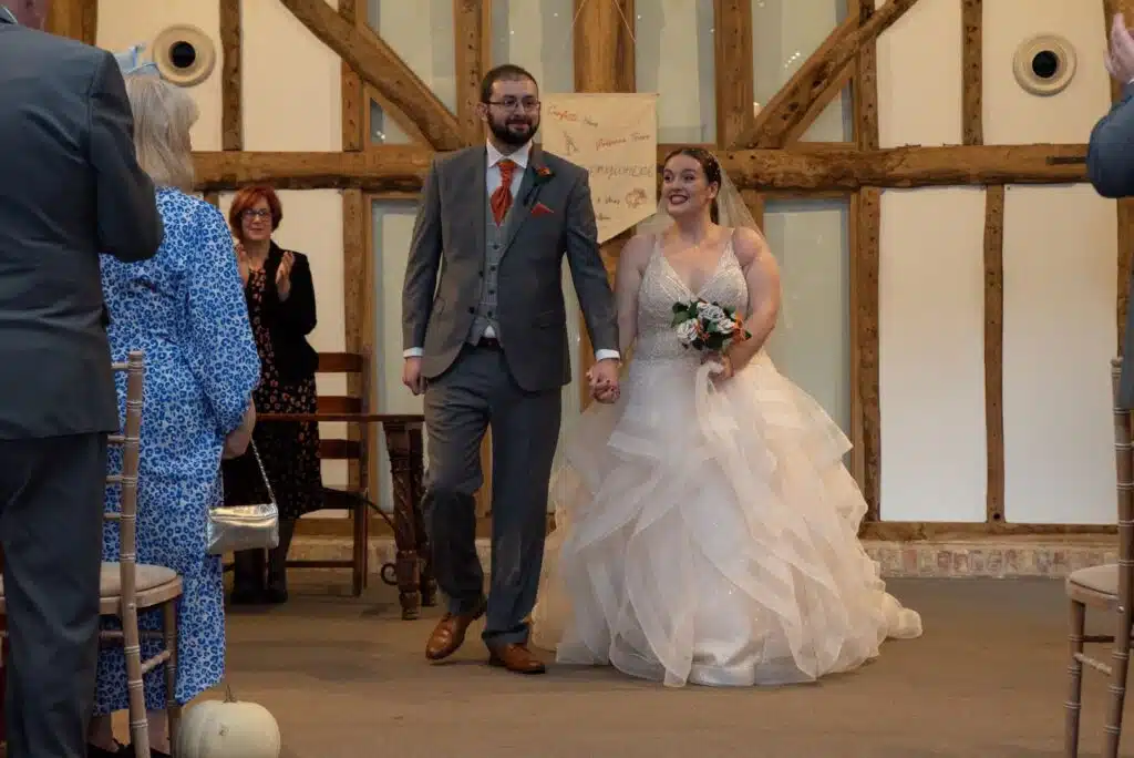 Bride and Groom say ' I do' at stunning barn wedding venue 