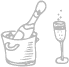 Hand drawn champagne icon
