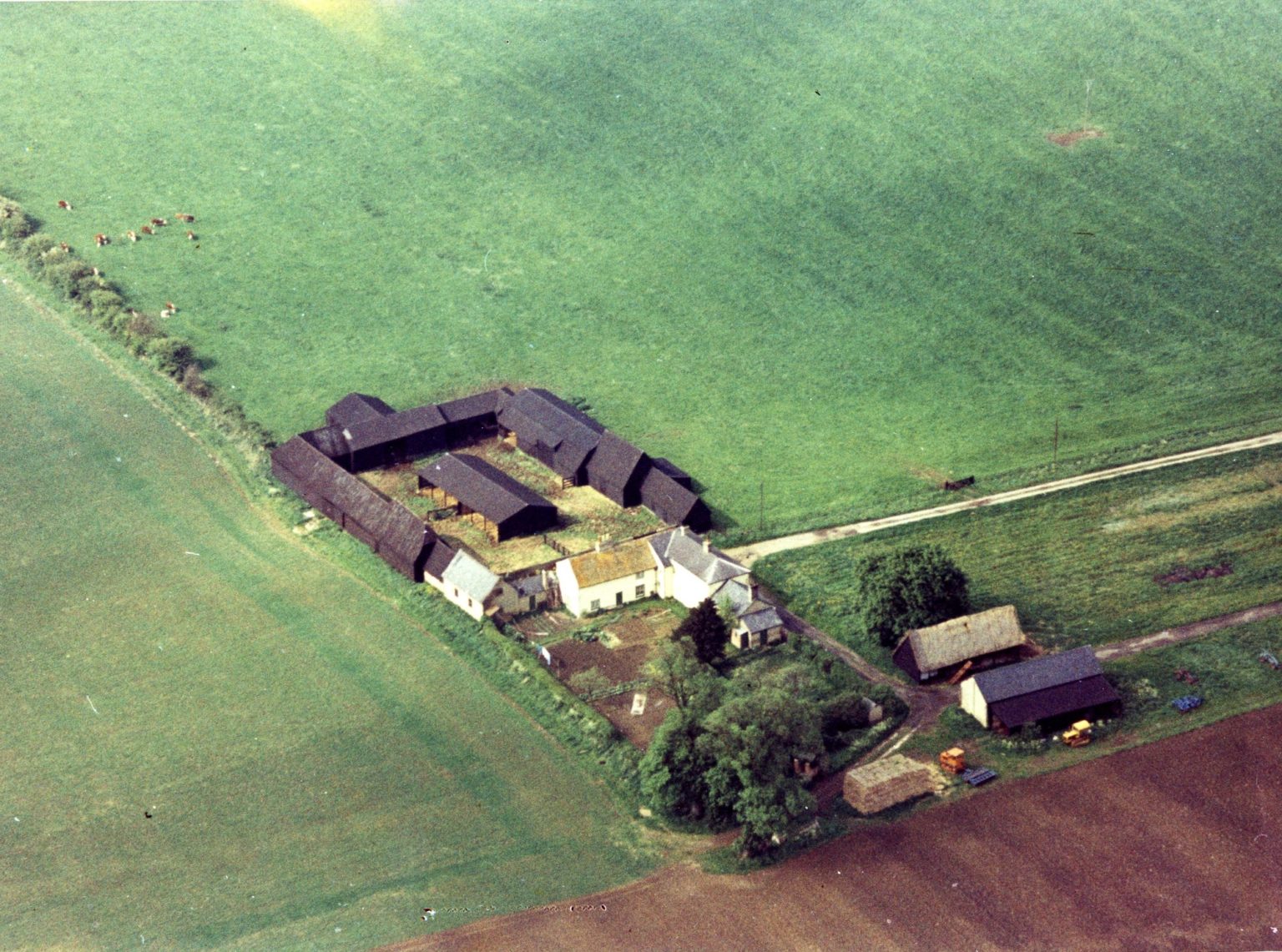 Historic Aerial Photo of South Farm Cambridgeshire Fam Wedding Venue House and Barns