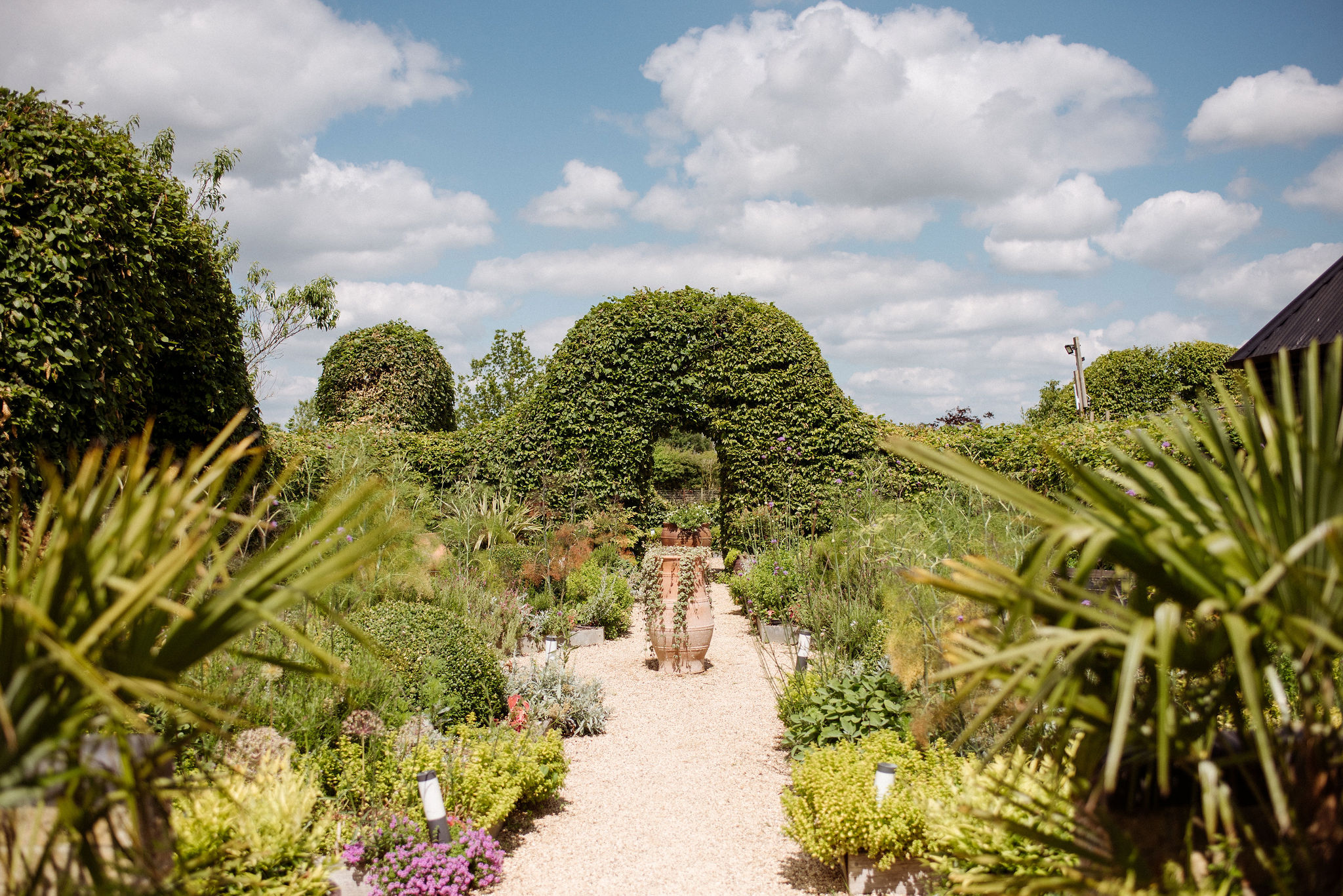 Herb Garden at countryside wedding venue on summer day