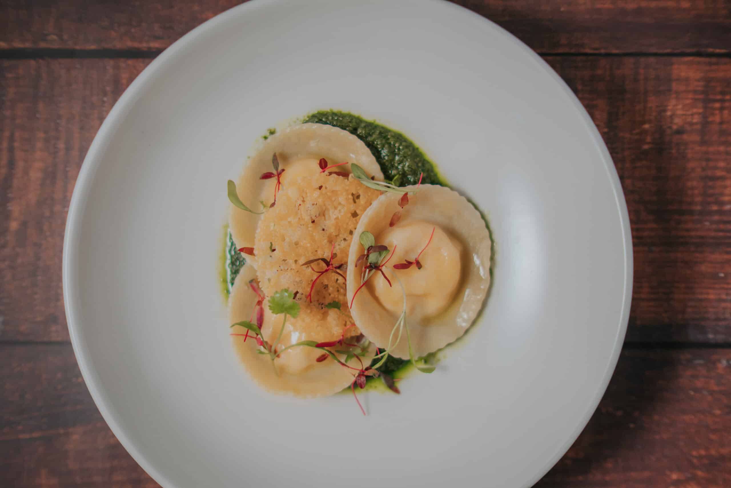Pasta starter dish at South Farm Wedding venue