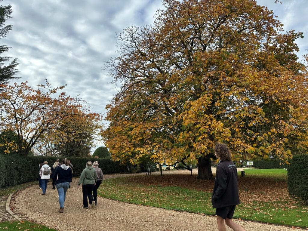 Walk and Talk with Stuart South Farm's garden designer chatting about sustainability at countryside wedding venue in Cambridgeshire