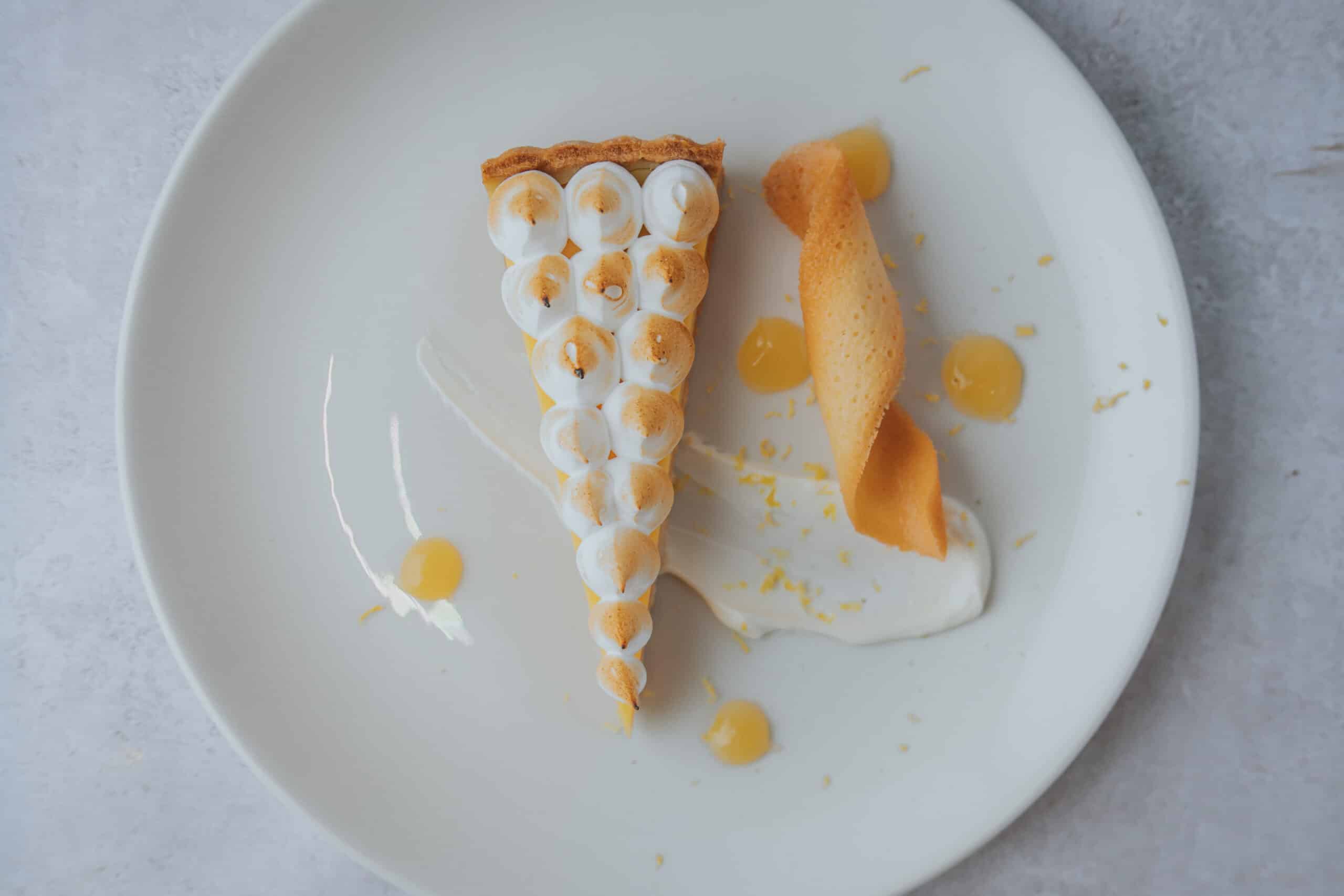 wedding venue torched lemon meringue tart