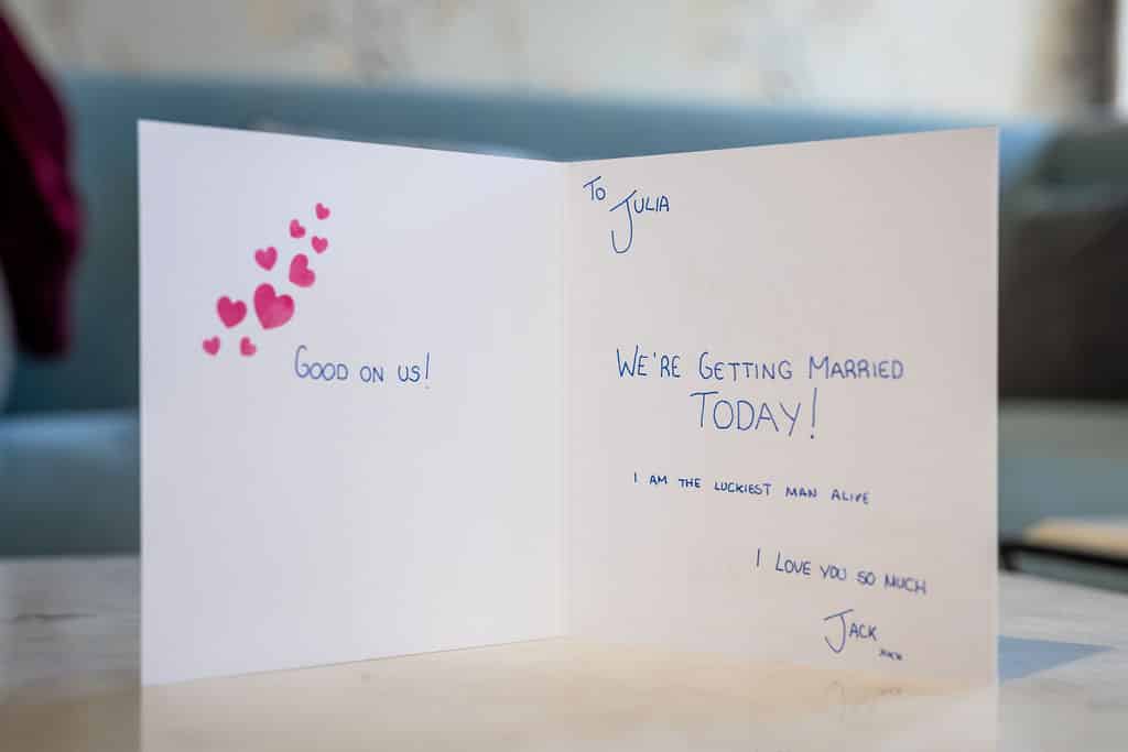 Wedding card with heartfelt message