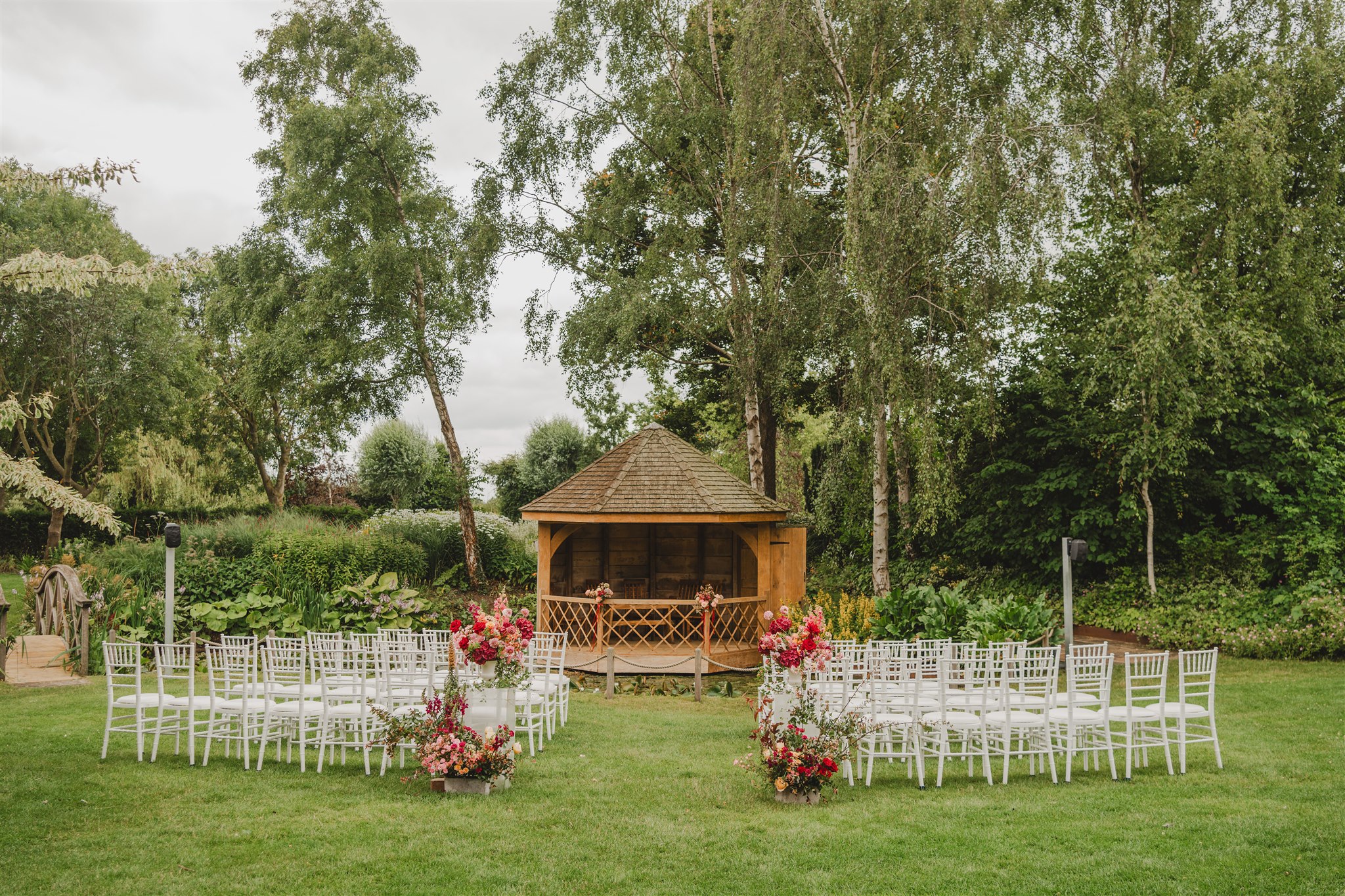 Small intimate ceremony in the Summerhouse at South Farm wedding venue